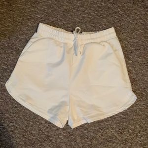 White Drawstring Waist Shorts